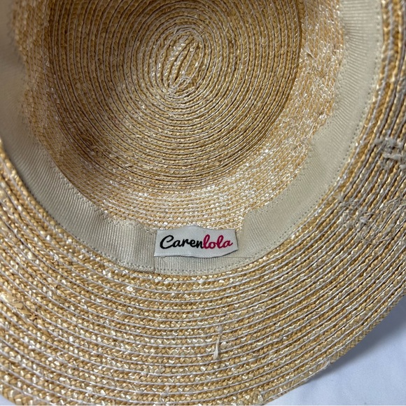 Caren Lola pink Flamingo Beaded Star Round Hat NWT - Picture 7 of 7